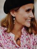 BOUCLES D'OREILLES PENDANTES FLEUR & ABEILLE