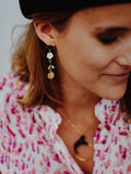 BOUCLES D'OREILLES PENDANTES FLEUR & ABEILLE