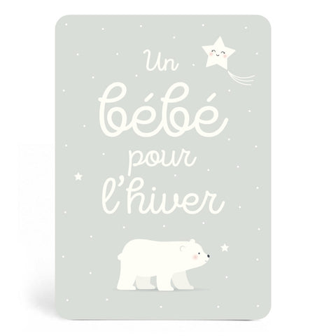 Carte Un bébé pour l'hiver