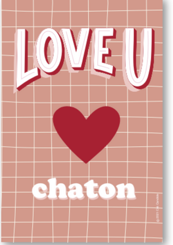Carte Love U Chaton