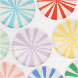 8 petites assiettes rayées - Mélange de couleurs