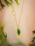 Collier Perroquet vert - Valentine's Green Parrot&Flower Heart necklace