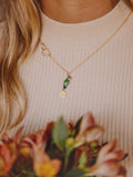 Collier Perroquet vert - Valentine's Green Parrot&Flower Heart necklace