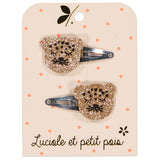 Barrettes léopards - glitter or