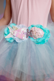 Tutu de sirène bleu pastel 4-6 ans