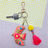 Porte clé perlé Oiseau
