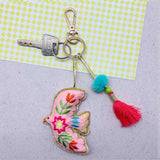 Porte clé perlé Oiseau