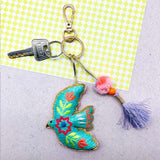 Porte clé perlé Oiseau