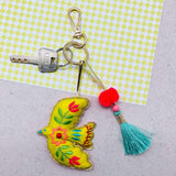 Porte clé perlé Oiseau