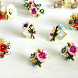 Earrrings Pompadour flower viola - Boucles d'oreilles
