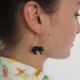 Lying BlackPanther Triangle earring