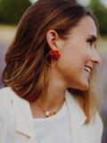 BOUCLES D'OREILLES RONDES COQUELICOT