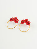 BOUCLES D'OREILLES RONDES COQUELICOT