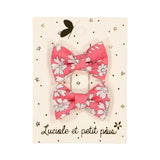 Barrettes mini papillon - Liberty Capel framboise
