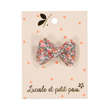 Barrette mini nœud double - Liberty Pepper corail