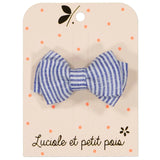 Barrette noeud double - rayé