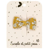 Barrette noeud lapin - Liberty Capel moutarde