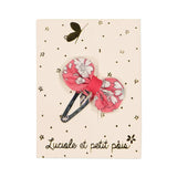 Barrette mini pétale - Liberty Capel framboise