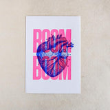 Carte Letterpress - Boom Boom rose fluo