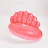 Luxe Pool Ring Shell Neon Coral Bouée