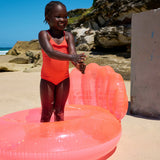 Luxe Pool Ring Shell Neon Coral Bouée