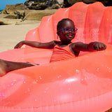Luxe Pool Ring Shell Neon Coral Bouée