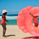 Luxe Pool Ring Shell Neon Coral Bouée