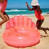Luxe Pool Ring Shell Neon Coral Bouée
