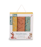 Set de trois langes imprimés - Trois petits lapins