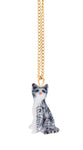 Collier Chat tabby - Grey Cat mini necklace gold