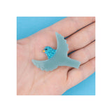 Barrette oiseau bleu