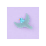 Barrette oiseau bleu