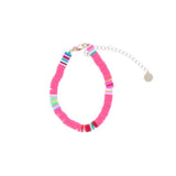 Bracelet surfeur perles de heishi rose