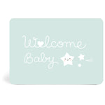 Carte Welcome Baby bleu