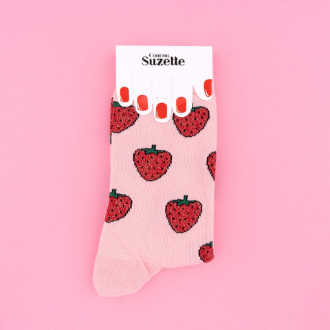 Chaussettes à paillettes Fraises