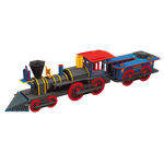Construis la locomotive 3D. L'histoire des trains