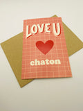 Carte Love U Chaton