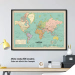 Affiche Atlas carte du monde XL style vintage
