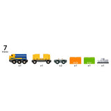 Train marchandise à trois wagon