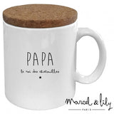 Mug avec son couvercle en liège "Papa, le roi des chatouilles"