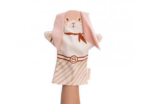 Marionnette bunny hand puppet 24x30 bloom pink