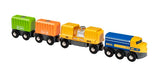 Train marchandise à trois wagon
