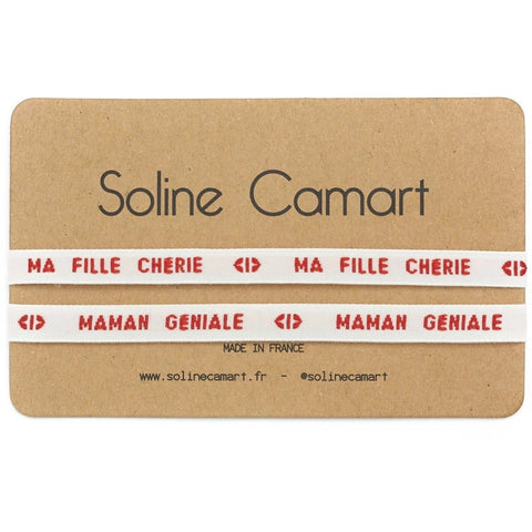 Bracelet Soline Camart - Duo maman géniale / ma fille chérie