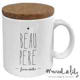 Mug avec son couvercle en liège "Beau Père"