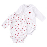 Lot de 2 bodys cœurs/ blanc