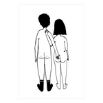 Poster Naked couple back - A4 affiche