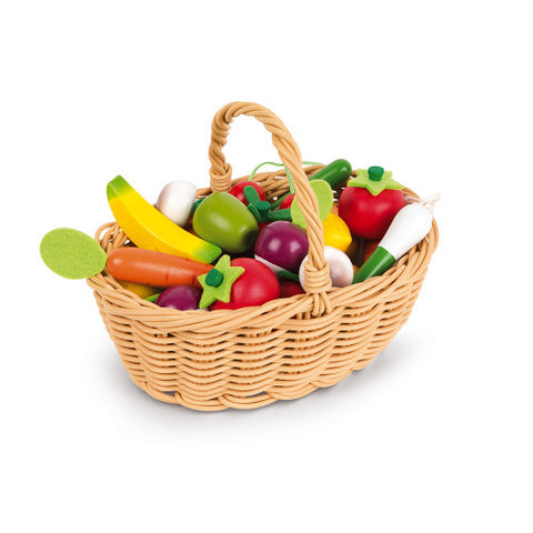 Panier 24 fruits et légumes en bois - Janod