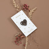 Pin's Coeur léopard marron & noir