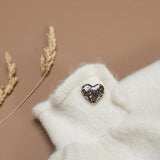 Pin's Coeur léopard marron & noir