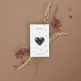 Pin's Coeur léopard marron & noir
